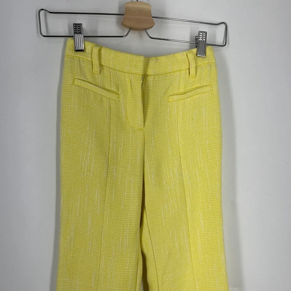 Truce Kids Yellow Textured Tweed 2-Piece Set Cropped Cami and Flare Pants Size S